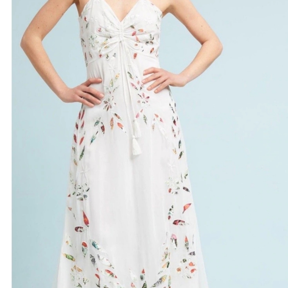 Anthropologie Farm Rio Silk Maxi Dress